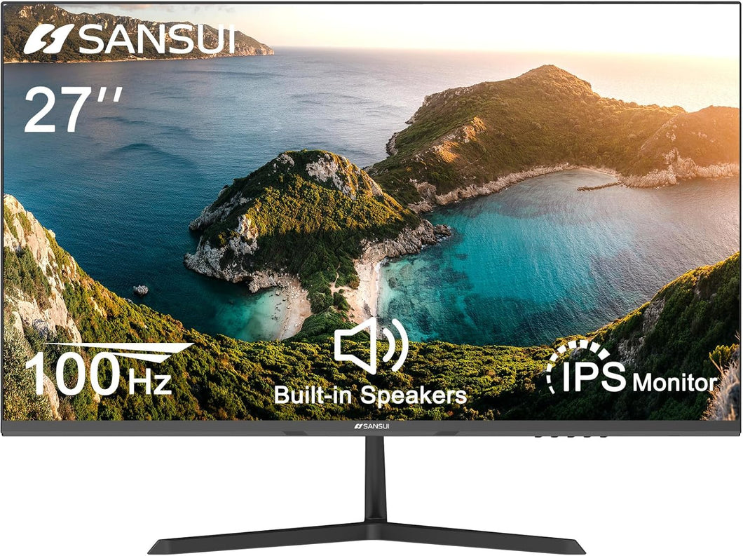 SANSUI Monitor de computadora IPS 100Hz de 27 pulgadas a24