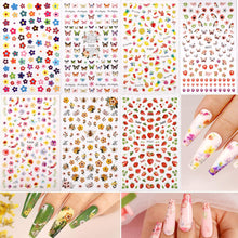 Cargar imagen en el visor de la galería, autoadhesivas, decoración de uñas con 5 cajas holográficas para arte de uñas con purpurina,  a24
