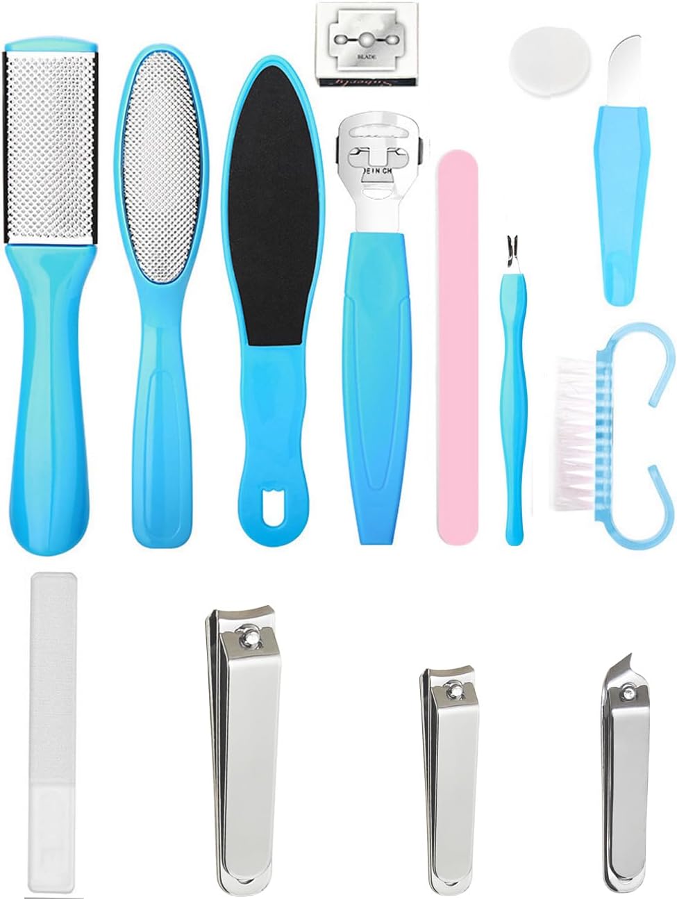 Juego de limas de pedicura para pies de 14 piezas
