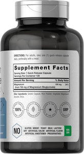 Bisglicinato de magnesio 120 cápsulas 750 mg