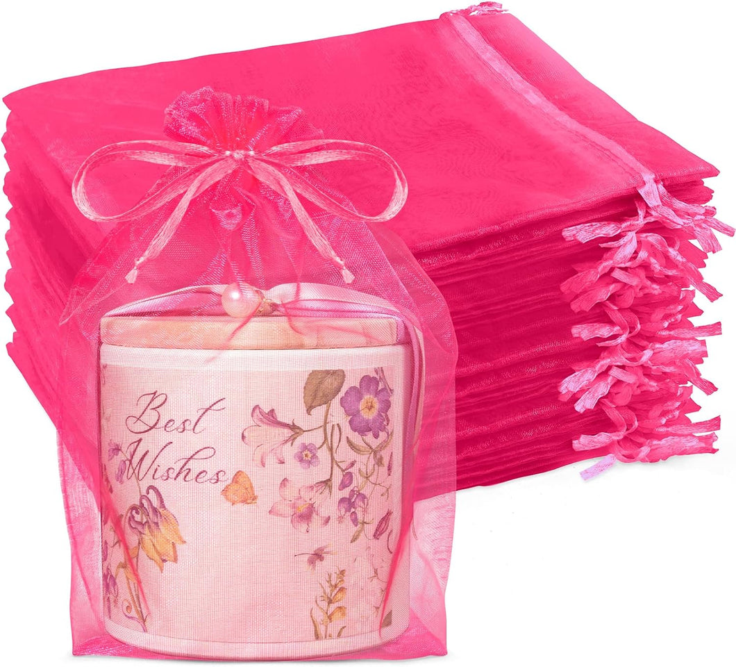 Crweety 100 bolsas de organza blanca de 6 x 9 pulgadas