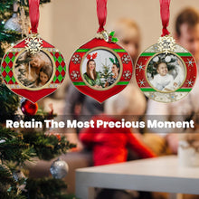 Cargar imagen en el visor de la galería, Juego de 3 adornos para árbol de Navidad, marco de fotos, regalo de vacaciones A19
