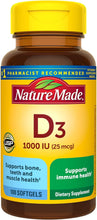 Cargar imagen en el visor de la galería, Nature Made Vitamina D3 1000 UI

