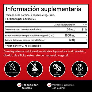 Maca Negra de 1000 mg 60 capsulas