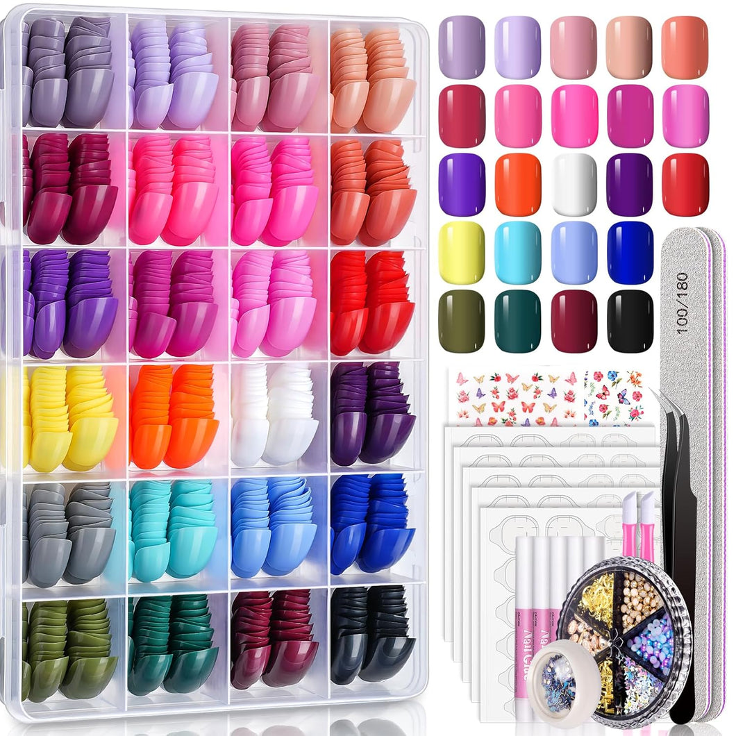 kit de uñas brillantes a presión para mujeres A19