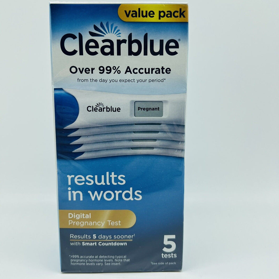 5x Pruebas de embarazo digitales Clearblue