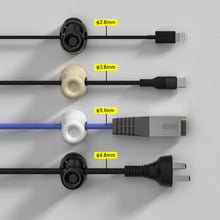 Cargar imagen en el visor de la galería, Paquete de 9 clips magnéticos para cables, soporte de cable ajustable para gestión de cables debajo del escritorio, a22 cargador adhesivo,
