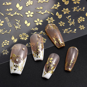Vezocim Calcomanías de arte de uñas doradas, diseño de sol, a24