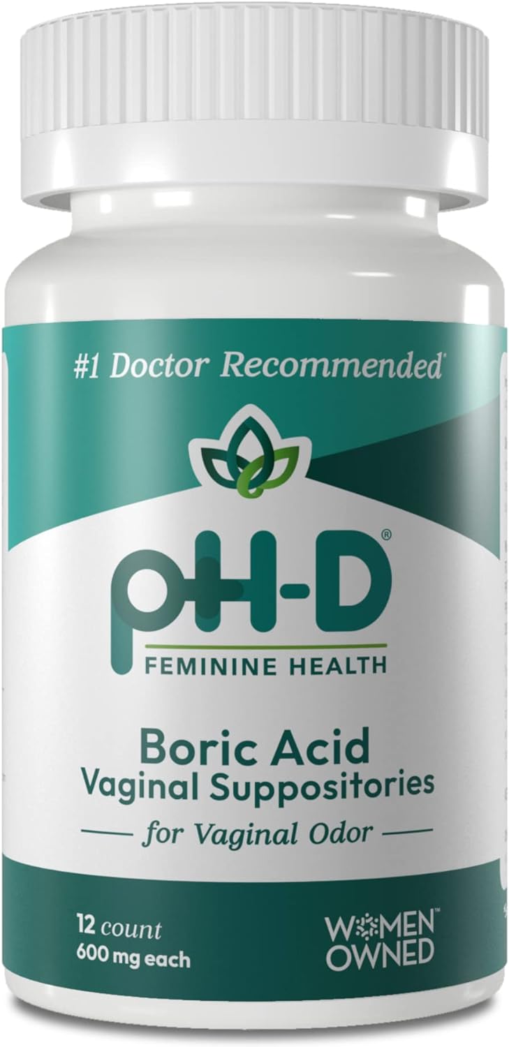 pH-D Feminine Health - Supositorios de ácido bórico de 600 mg