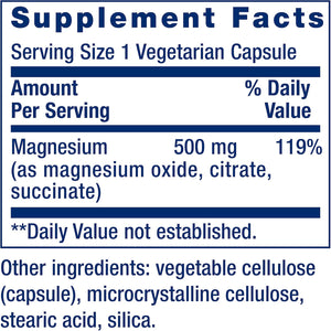 Cápsulas vegetarianas de magnesio, 0.017 oz, 100 unidades, a24