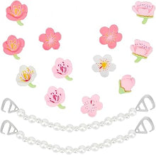 Cargar imagen en el visor de la galería, Encantos brillantes para zapatos, decoraciones de zapatos para mujer, cadenas de perlas, accesorios de zapatos rosados A22 , dijes de flores para zapatos, estilo propio

