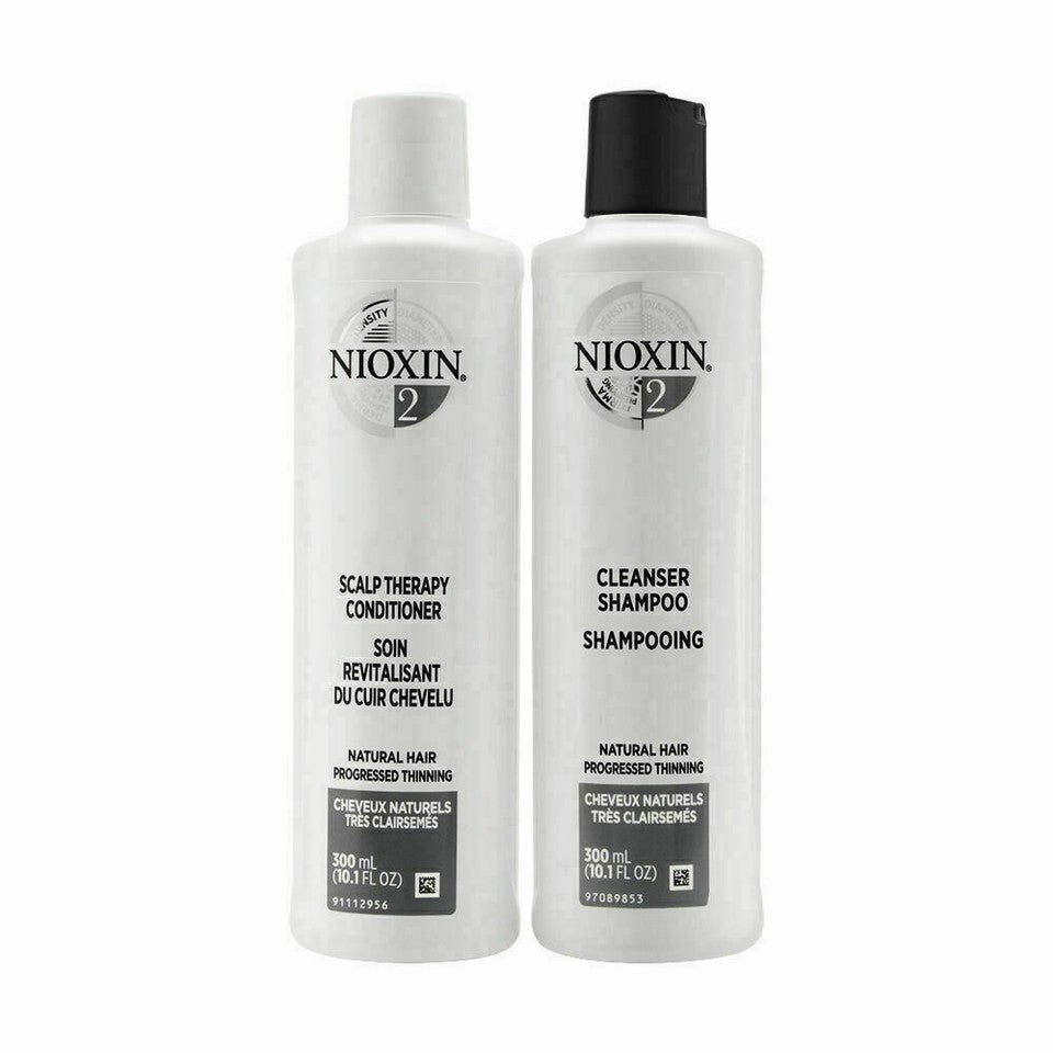 Sistema de nioxina 2 Set de dúo de acondicionadores de champú y terapia de cuero cabelludo 10.1 oz