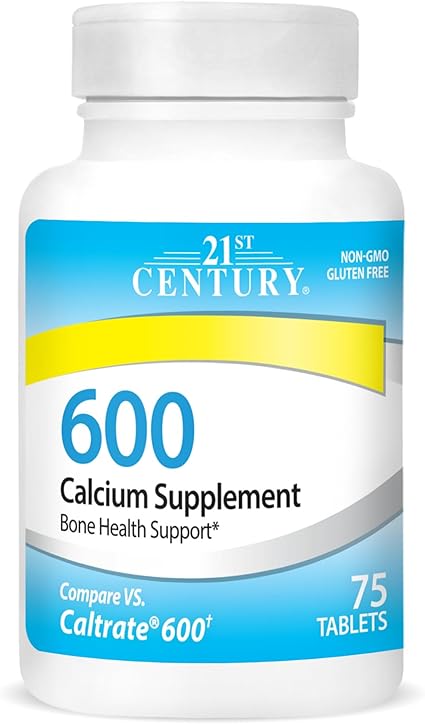21st Century Suplemento de calcio, 600 mg, 75 unidades