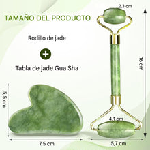 Cargar imagen en el visor de la galería, Juego de rodillo facial y Gua Sha de jade
