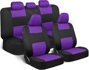 BDK PolyPro - Juego completo de fundas de asiento de coche en morado sobre negro, a24
