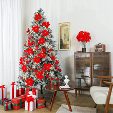 Cargar imagen en el visor de la galería, Flores de Pascua de Navidad – 12 piezas artificiales de flor para árbol de Navidad, Año Nuevo, boda, fiesta, corona
