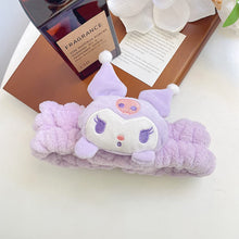 Cargar imagen en el visor de la galería, Diadema de spa Kawaii para lavar la cara, linda diadema morada para maquillaje, lavado, fiesta A22, diadema suave para mujeres y niñas
