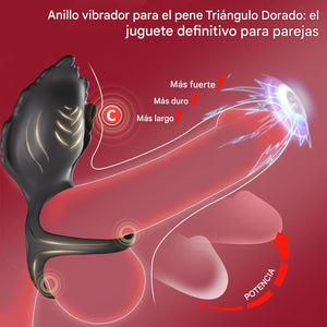 Anillo vibrador para el pene con estimulador de clítoris, 3 en 1
