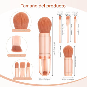 Juego de brochas de maquillaje de viaje 4 en 1