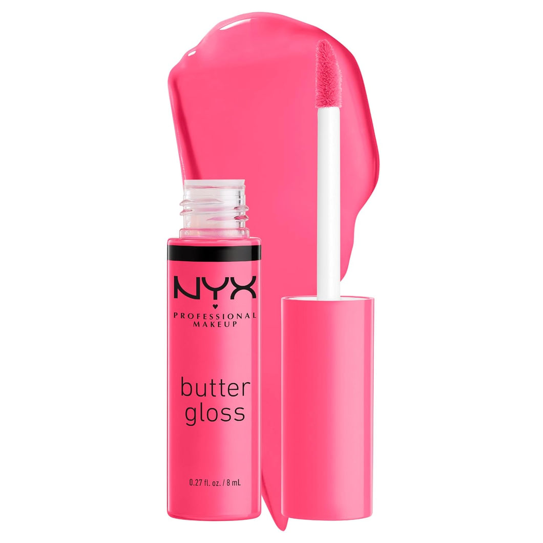 NYX MAQUILLAJE PROFESIONAL Brillo de mantequilla, brillo de labios no pegajoso - Peaches & Cream (Pink Coral) A19
