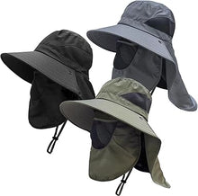 Cargar imagen en el visor de la galería, Paquete de 3 gorras de pesca al aire libre para hombres y mujeres
