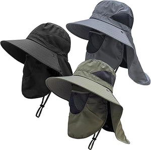 Paquete de 3 gorras de pesca al aire libre para hombres y mujeres