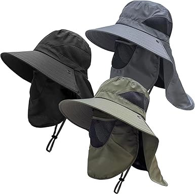 Paquete de 3 gorras de pesca al aire libre para hombres y mujeres