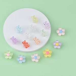 Encantos brillantes para zapatos, decoraciones de zapatos para mujer, cadenas de perlas,a22  accesorios de zapatos rosados, dijes de flores para zapatos, estilo propio