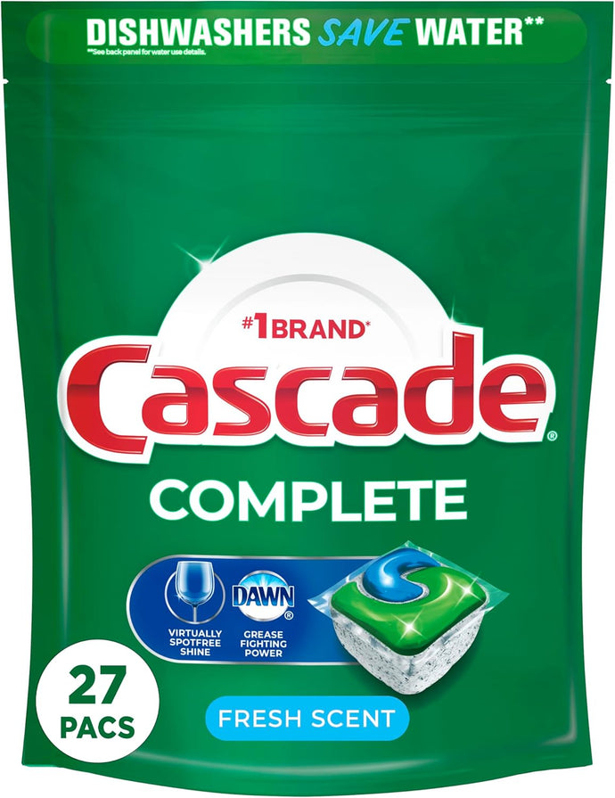Cápsulas de detergente para lavavajillas, frescas, 27 unidades