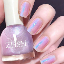 Cargar imagen en el visor de la galería, Esmalte de uñas de perlas moradas, esmalte de uñas brillante, esmalte de uñas con efecto aurora, color azul perla sirena, esmalte de uñas de secado rápido, a22 esmalte de uñas rosa perla

