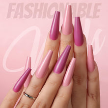 Cargar imagen en el visor de la galería, Uñas postizas largas a presión, 12 colores,  A19
