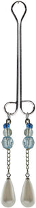 Clit – Abrazadera doble Loop w/perla sobre cadena & Blue Beads a24