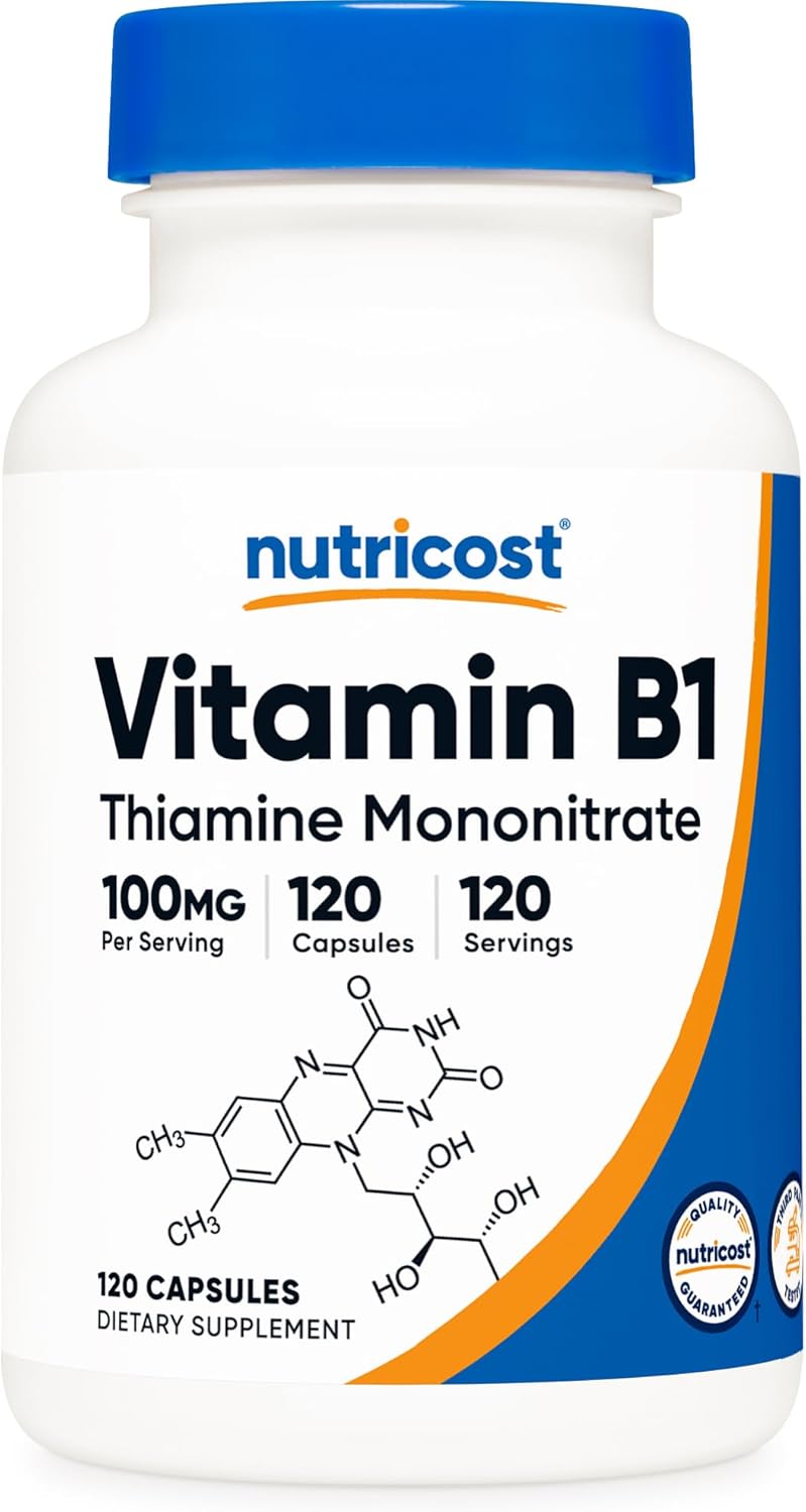 Vitamina B1 (tiamina) 100 mg, 120 cápsulas