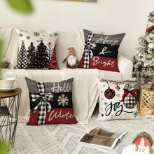 Cargar imagen en el visor de la galería, AVOIN colorlife Juego de 4 fundas de almohada rojas con árboles de Navidad, 18 x 18 pulgadas, decoración de Navidad y vacaciones de invierno para sofá A19
