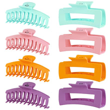 Cargar imagen en el visor de la galería, Paquete de 8 pinzas para el cabello para mujer, pinzas grandes de 4.3 pulgadas a21
