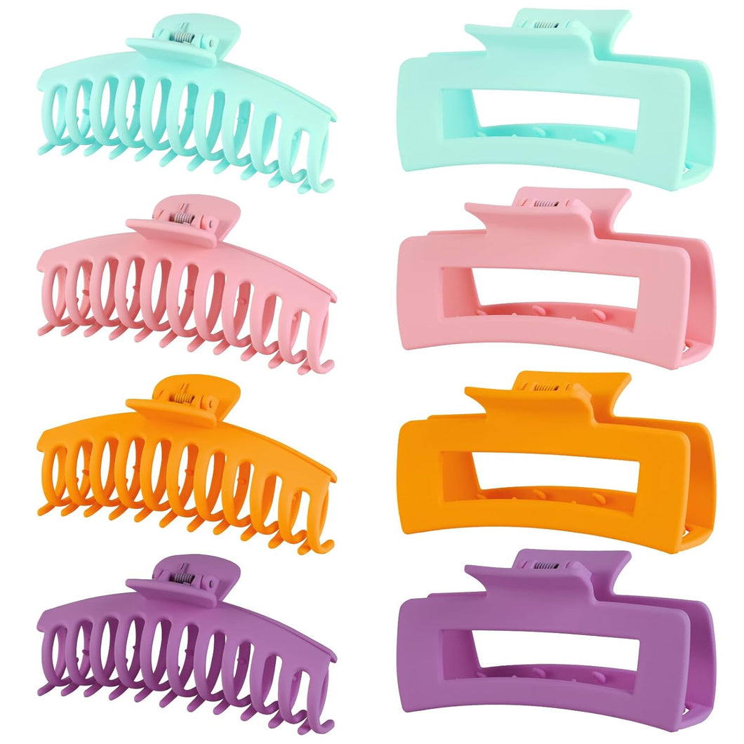 Paquete de 8 pinzas para el cabello para mujer, pinzas grandes de 4.3 pulgadas a21