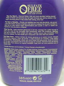 Champú voluminizador extrafuerte con colágeno y biotina 13oz