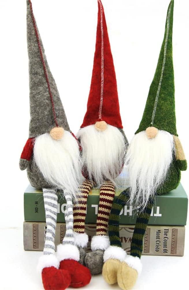 3 piezas de gnomo sueco, juguete de peluche de Navidad, decoración de estilo escandinavo, estantes colgantes para patas A19