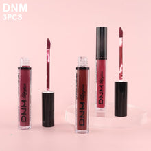 Cargar imagen en el visor de la galería, AMY'S DIARY Juego de 3 lápices labiales líquidos color rojo oscuro, morado, mate, ciruela, 24 horas, A19
