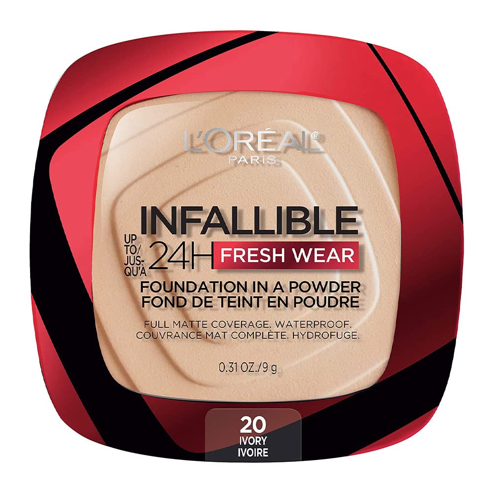 L'Oreal Paris - Maquillaje base en polvo Infallible Fresh Wear, hasta 24 horas de uso, marfil, 0.31 onzas A19
