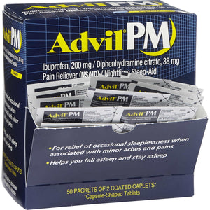 Advil PM Alivio del dolor y de fiebre nocturno (1 paquete de 2 cápsulas)