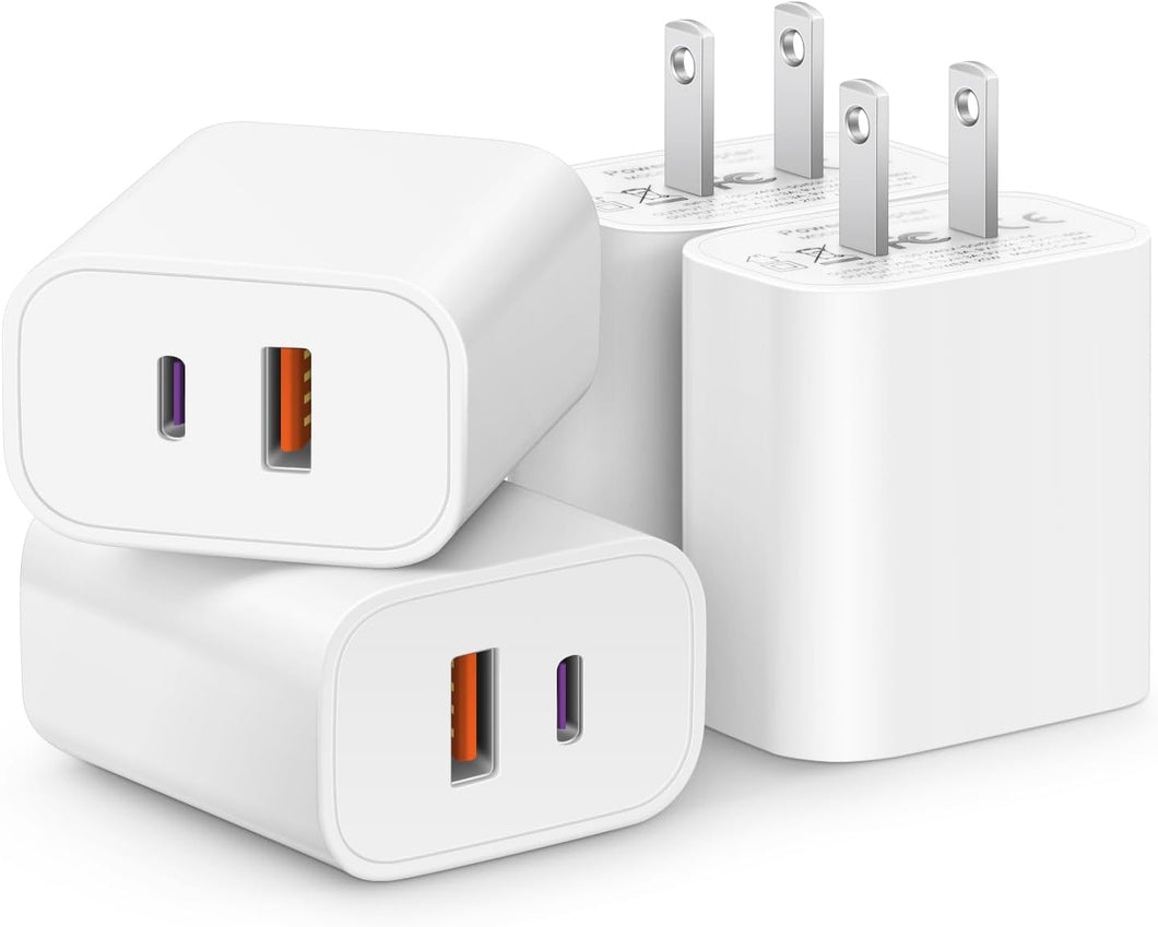 [Paquete de 4] Cargador USB C Cargador de pared  A24