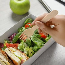 Cargar imagen en el visor de la galería, 100 Tenedores de madera desechables biodegradables
