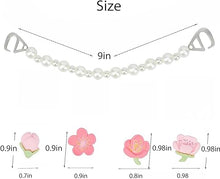 Cargar imagen en el visor de la galería, Encantos brillantes para zapatos, decoraciones de zapatos para mujer, cadenas de perlas, accesorios de zapatos rosados A22 , dijes de flores para zapatos, estilo propio
