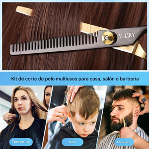 Kit de tijeras para cortar el cabello, juego de 15 tijeras profesionales de peluquería