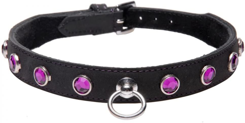 Collar Bdsm con diamantes de imitación, amatista a24