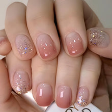 Cargar imagen en el visor de la galería, Uñas postizas cortas a presión, uñas cuadradas a presión A19
