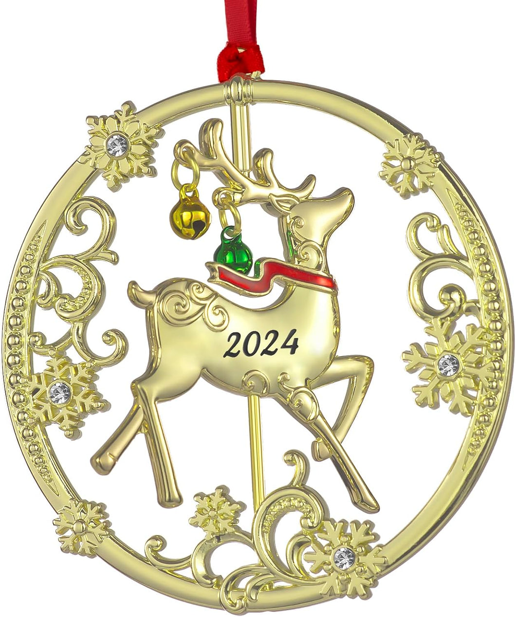 Árbol de Navidad – Adornos colgantes de reno de rotación 2024 colgante de auto,  A19