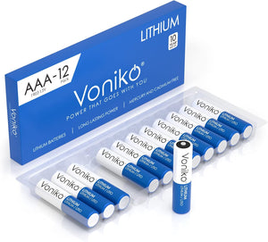 Pilas AAA, paquete de 12 pilas AAA de litio de 1.5 V