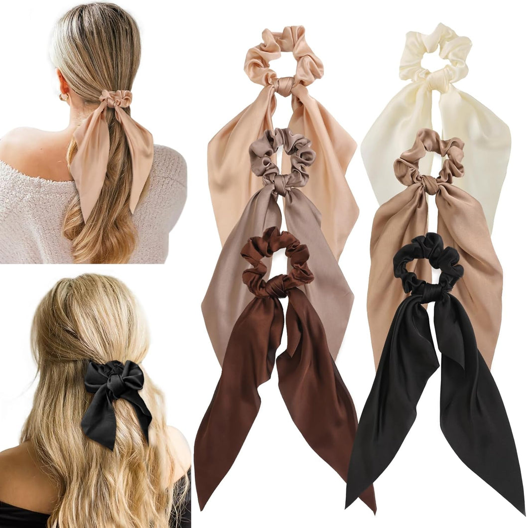 piezas de lazos de seda para el cabello, ligas para el cabello con lazos,  a21 coleteros para el cabello para mujeres y niñas